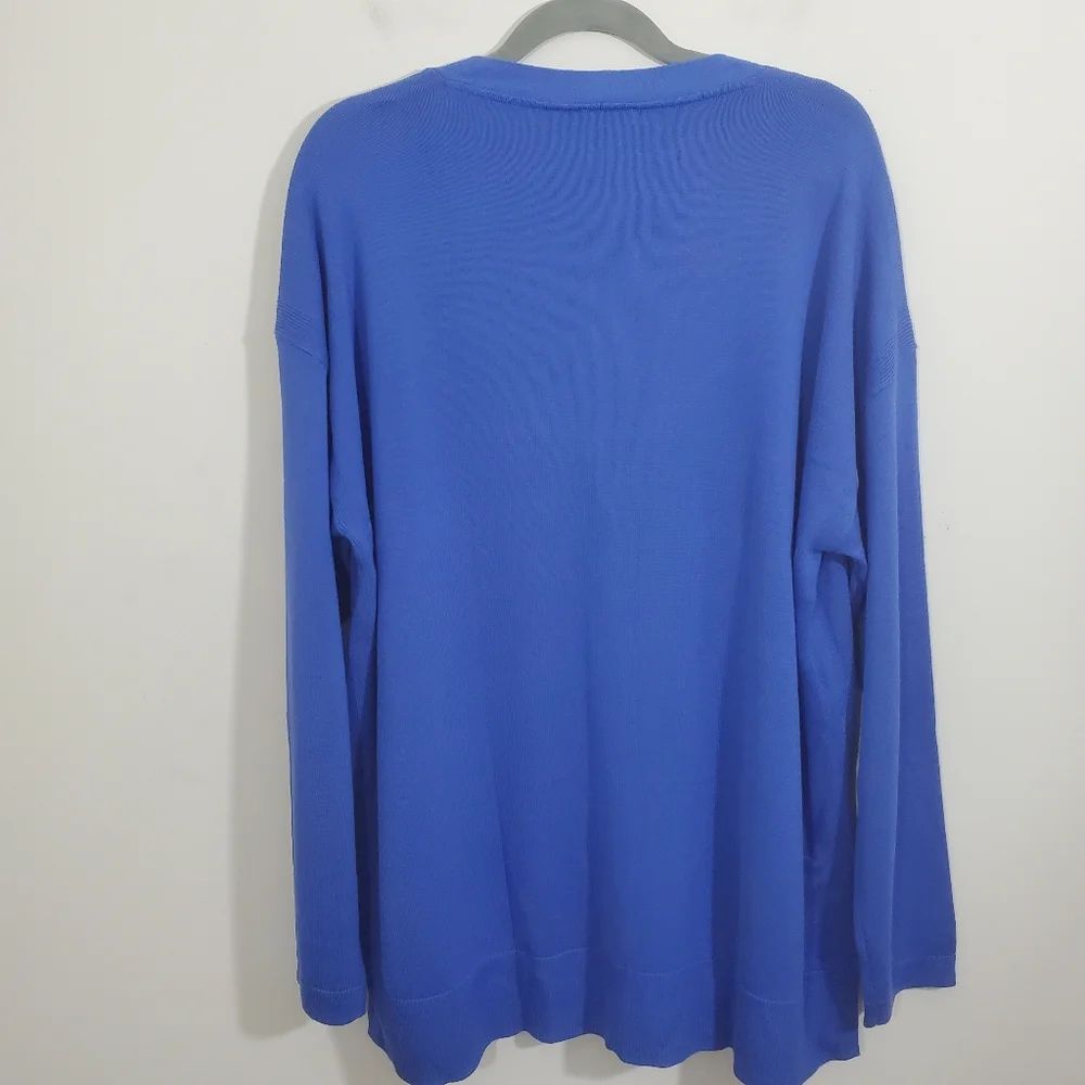 NWT Talbots Cardigan Lightweight Sweater Blue Size XL Business Casual Layers